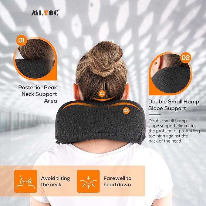 Almohada de Viaje Memory Foam Estándar Negra miniatura 6