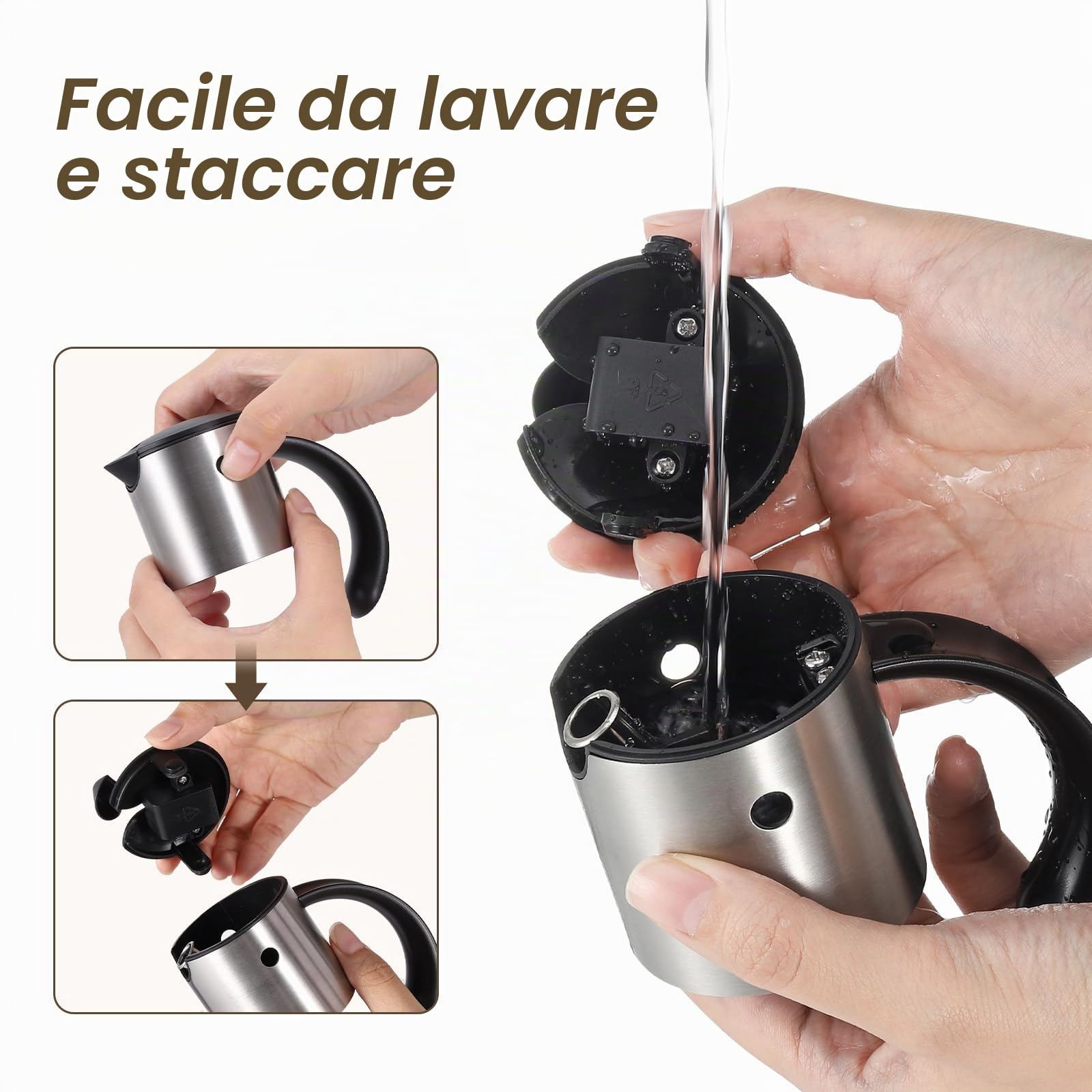 Vucchini 380 ml Dispenser per Olio d'Oliva Tutto in Acciaio Inossidabile per La Cottura in Cucina,con Tappo Automatico,Contenitore per Condimenti a Ribaltamento
