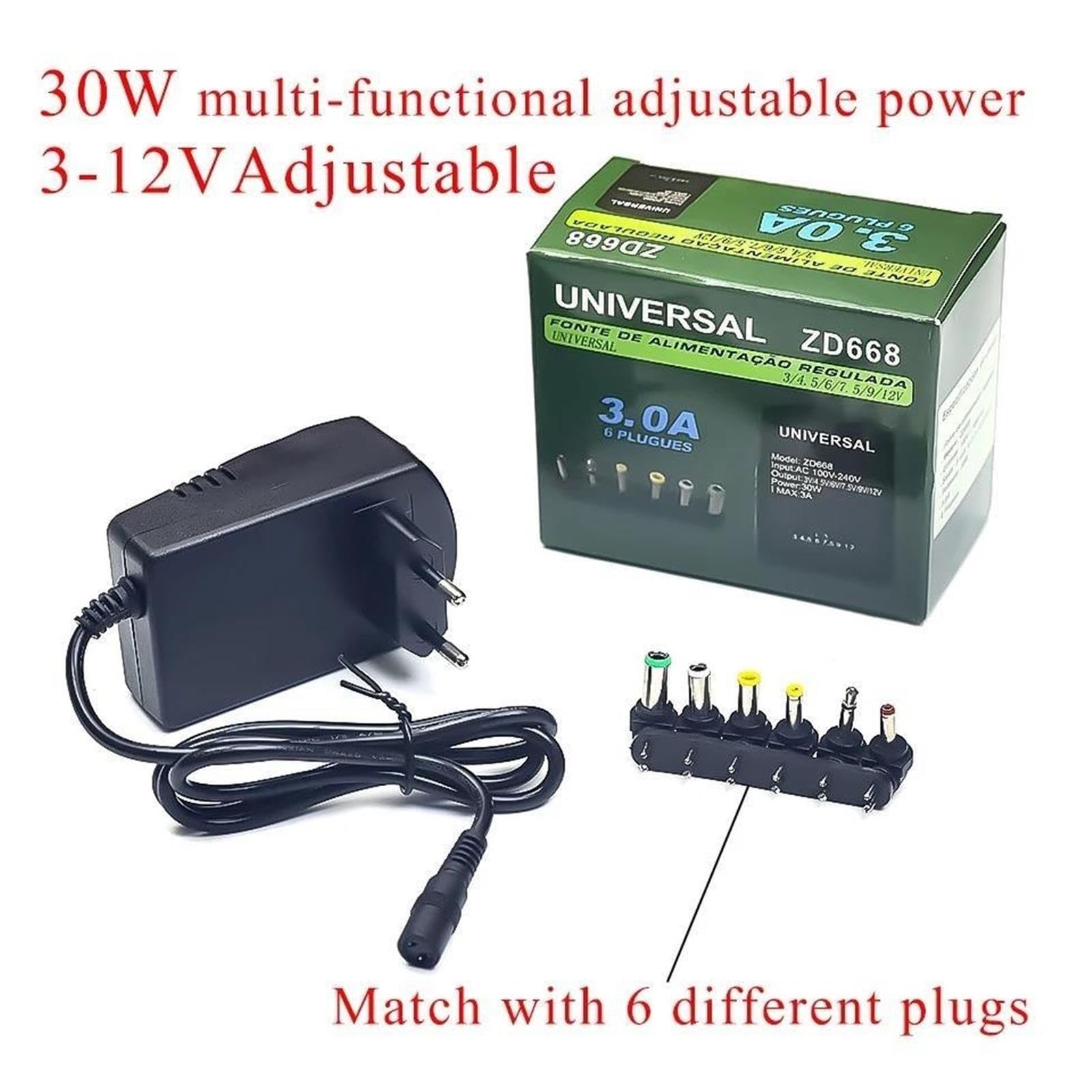Alimentation À Découpage Multifonctionnelle Réglable 30W, Alimentation À Tension Réglable 3-12V, Chargeur D'ordinateur Portable À Commutation De Courant 3A