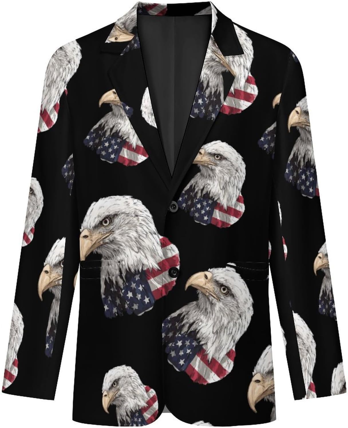 U.S.A. Flag Bald Eagle1 Classic Suits Blazer for Men Business Tuxedo Jacket