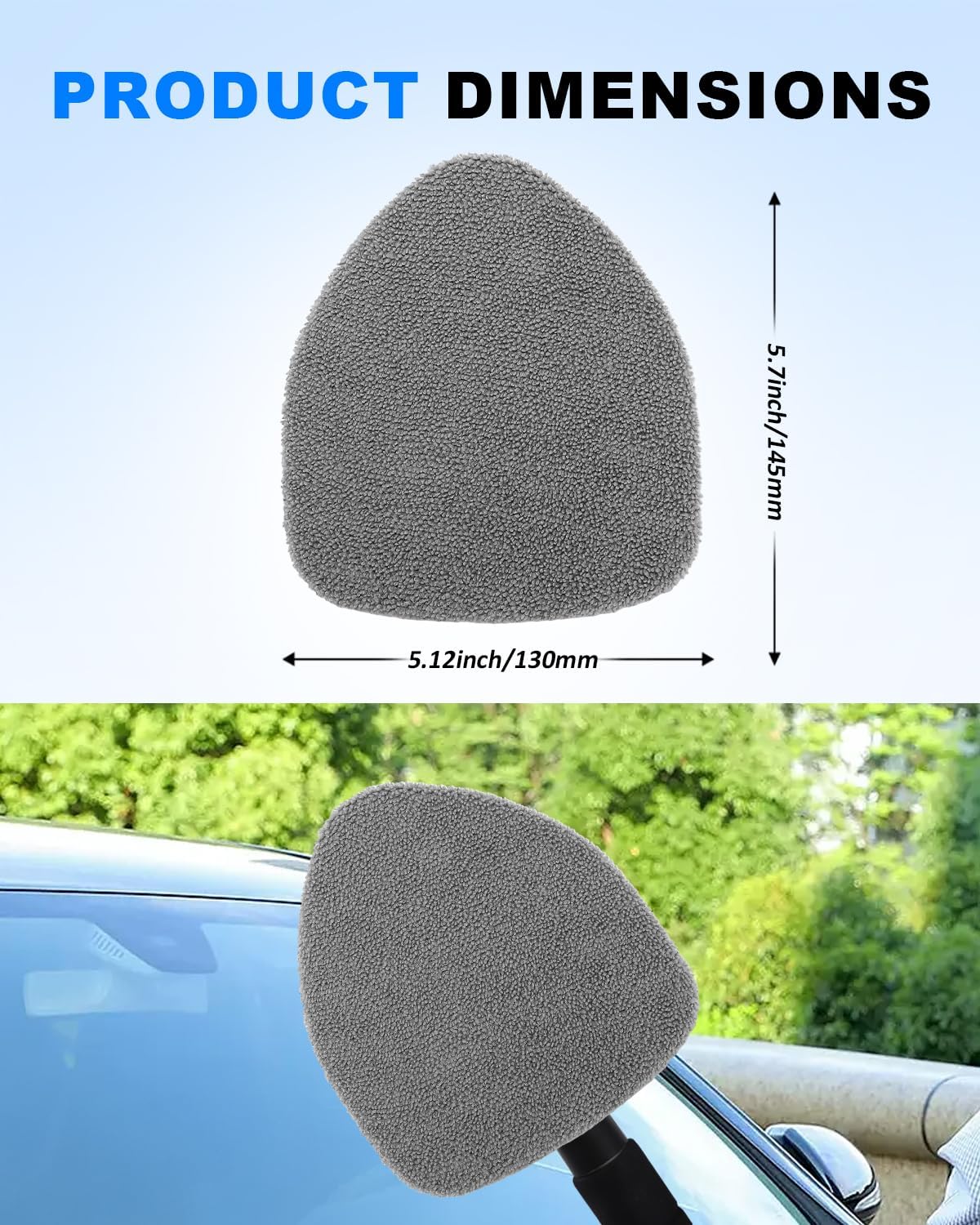 5 Pack Microfiber Windshield Cleaning Pads, Replacement Heads Cover image 4