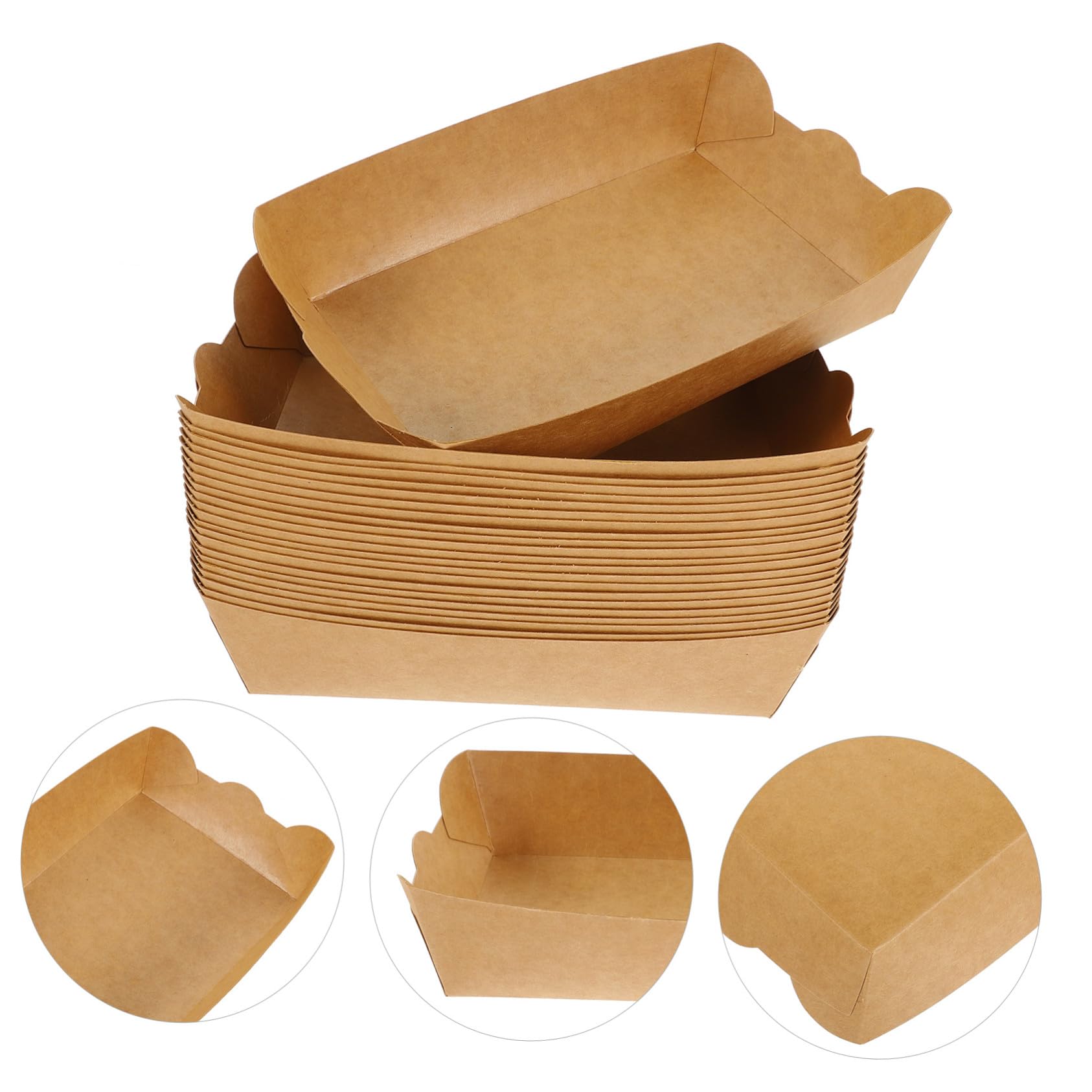 Mikinona 100pezzi Scatola di Carta per Alimenti da Asporto Barchetta di Carta per Cibo per Pollo Fritto Scatola di Olio per Cibo da Asporto per Conservare Snack