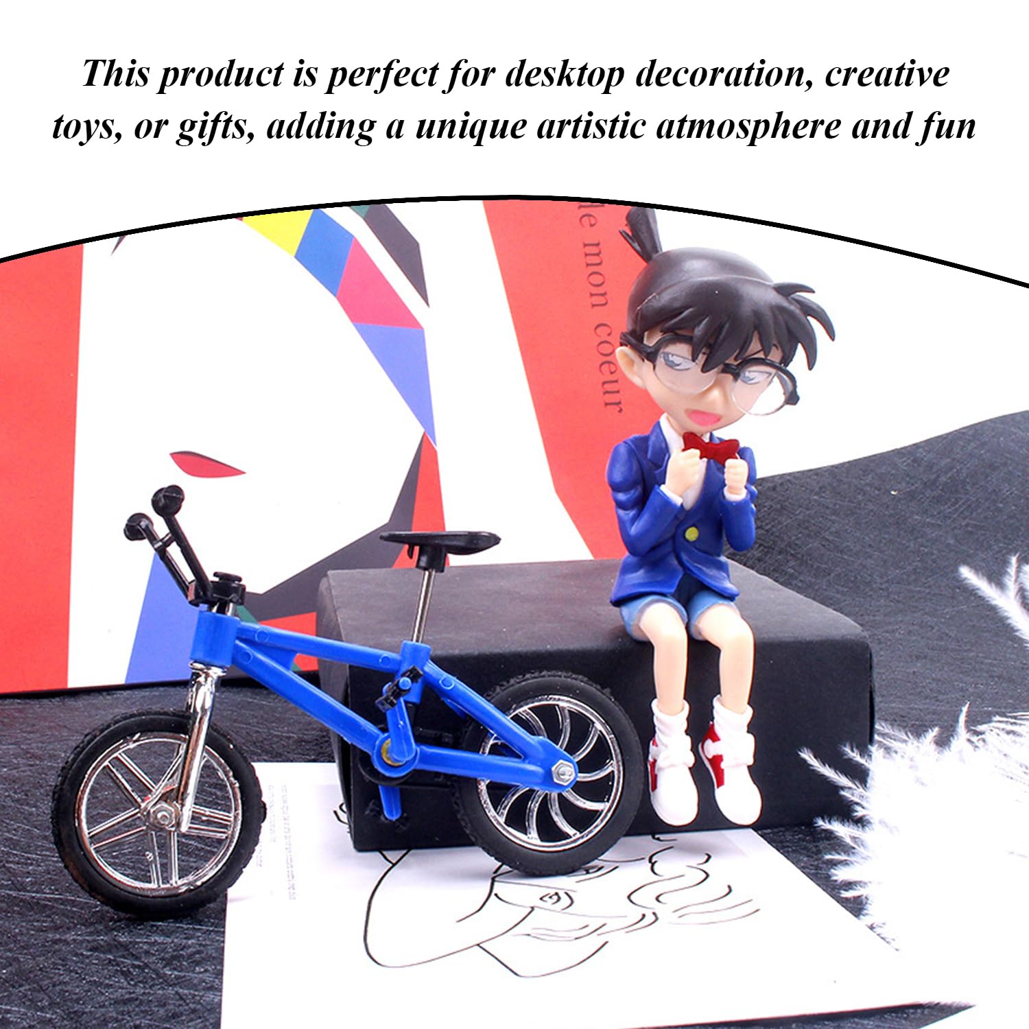 Mini Giocattolo da 6 Pezzi, Bici da Dito, Ornamenti Creativi per Bici in Metallo, Modelli di Bici di Simulazione, Piccoli Ornamenti da Tavolo