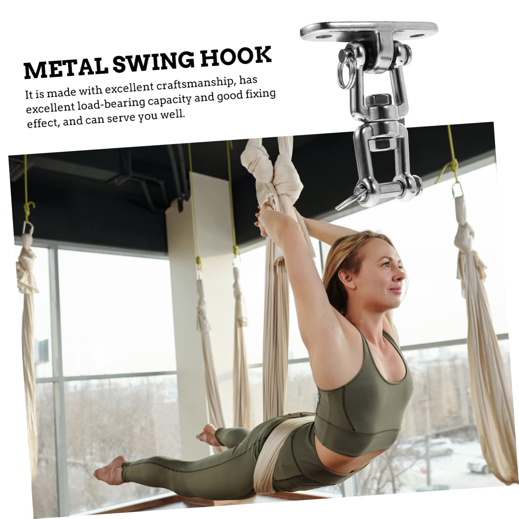 ibasenice Hammock Stand Hooks Stainless Steel Swing Buckle Versatile Swing Fixing Hook Fitness Equipment