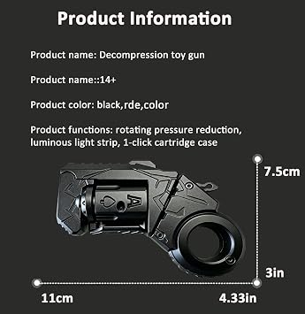 Stress Relief Fidget Toy,Metal EDC Finger Slider Dual-Mode Transformation Adult Handheld Stress Reduction Toys Help Relieve Stress Portable Design, 4.33 In (black)
