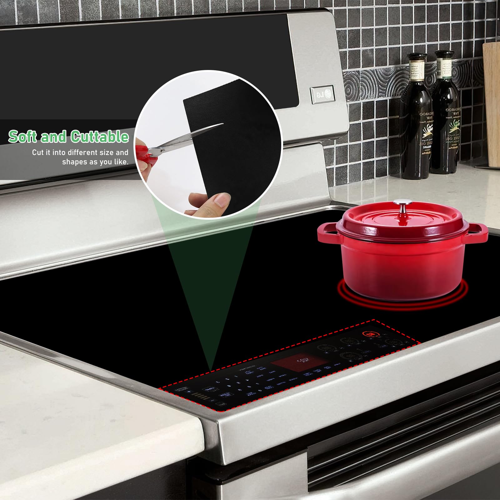 Tappetino Protettivo Per Piano Cottura A Induzione 52x61 Cm - Silicone Resistente Al Calore | Riutilizzabile