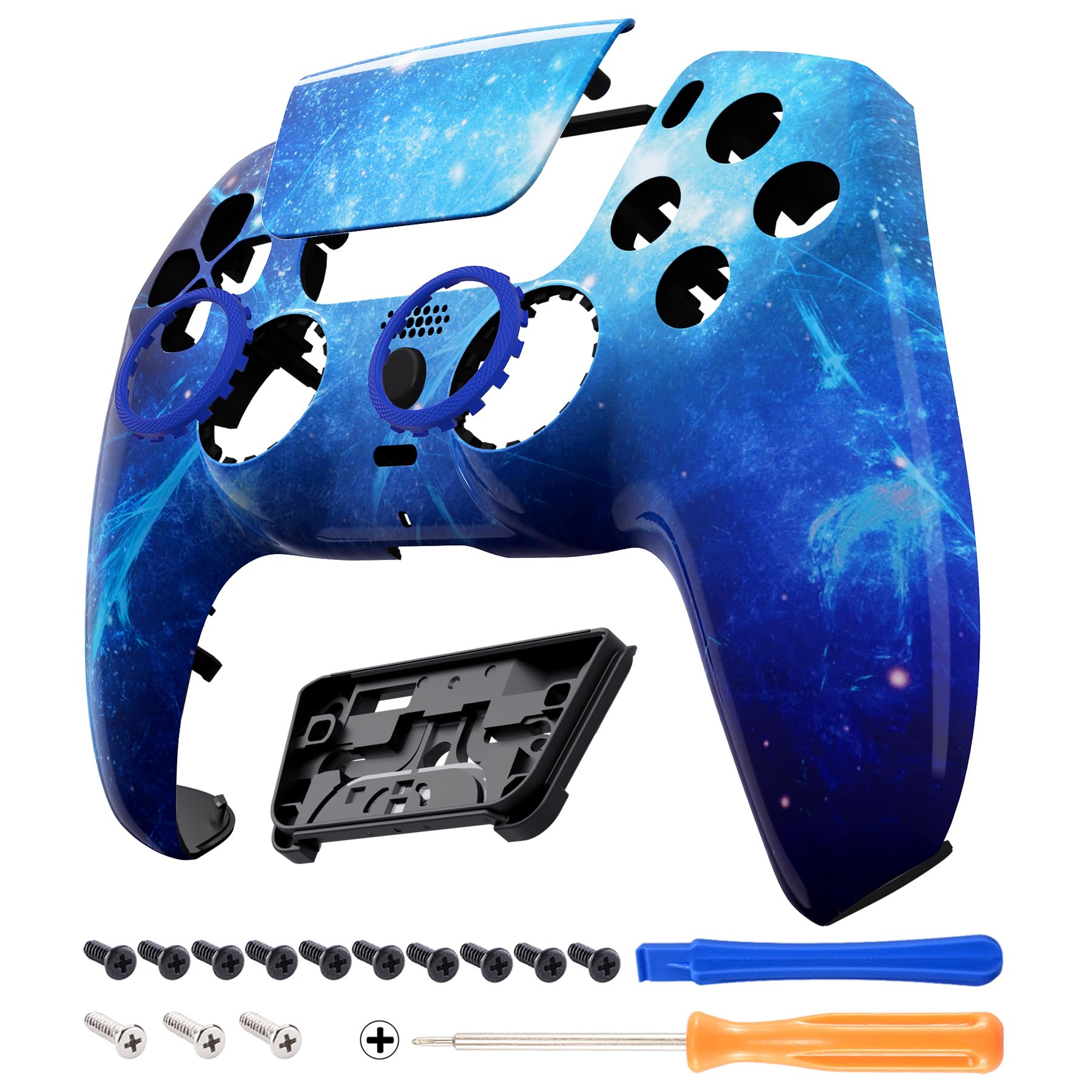 eXtremeRate Luna Rediseñado Carcasa Frontal con Panel Táctil Compatible con ps5 BDM-010 BDM-020 BDM-030 BDM-040 Carcasa Delantera Placa Frontal Funda Portectora(Fibra de Carbono Blanco) — view 31