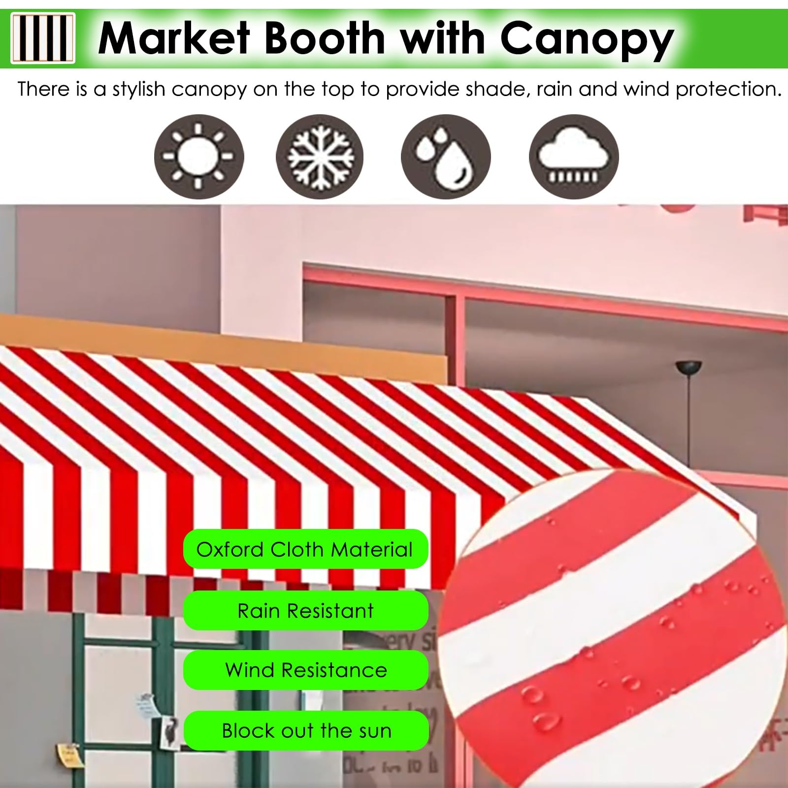Carrello alimentare pieghevole per attività commerciali, mostre artigianali e banchi di concessione, soluzione portatile per esposizione