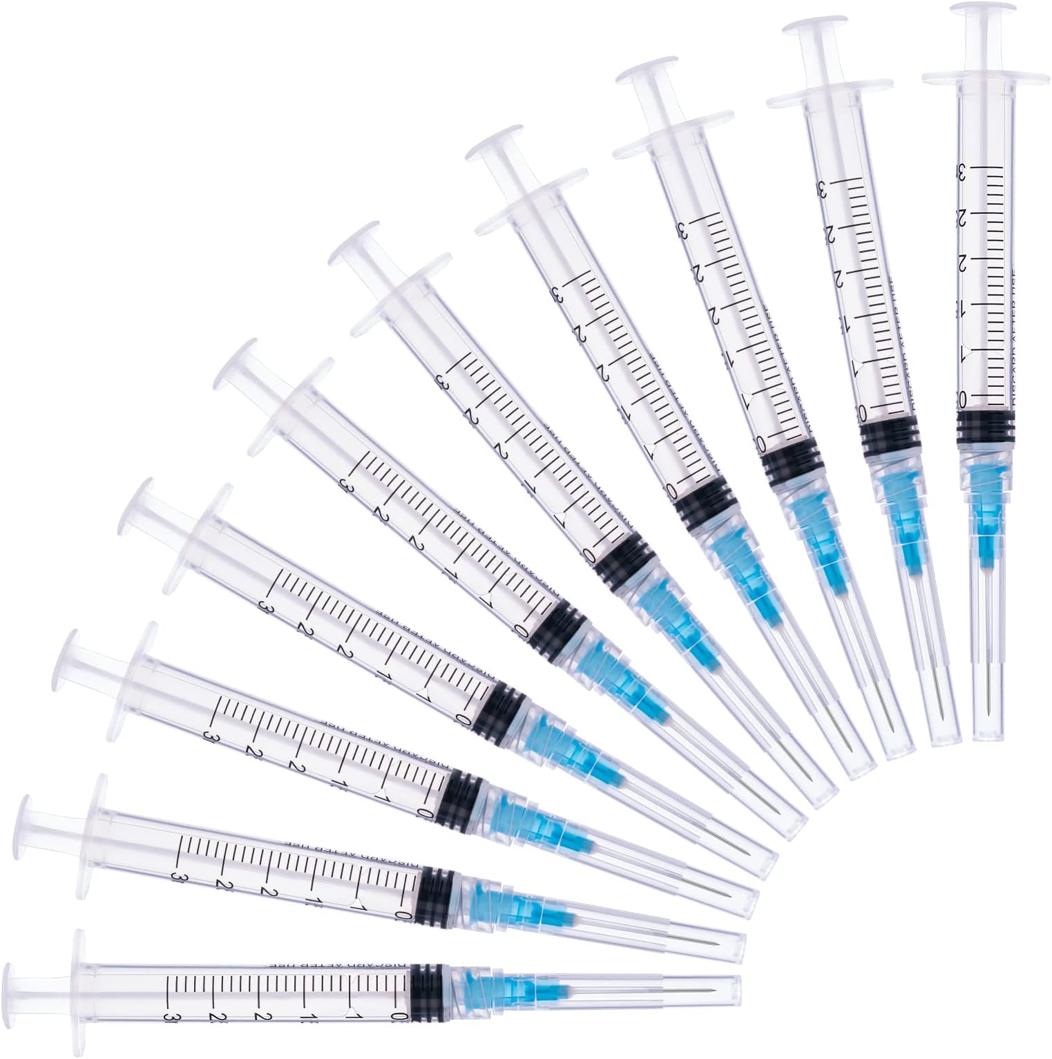 ZVF100 Pack 3ml/cc with 0.6 x 25mm, Plastic Measuring Tool Lab Supplies Individually Sealed Packaging (100)