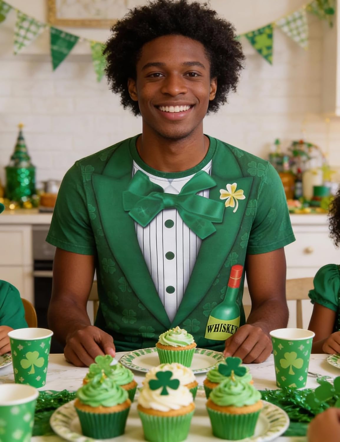 Funny World Men's Holiday Tuxedo T-Shirts Graphic Short Sleeve Novelty Party Costume Top