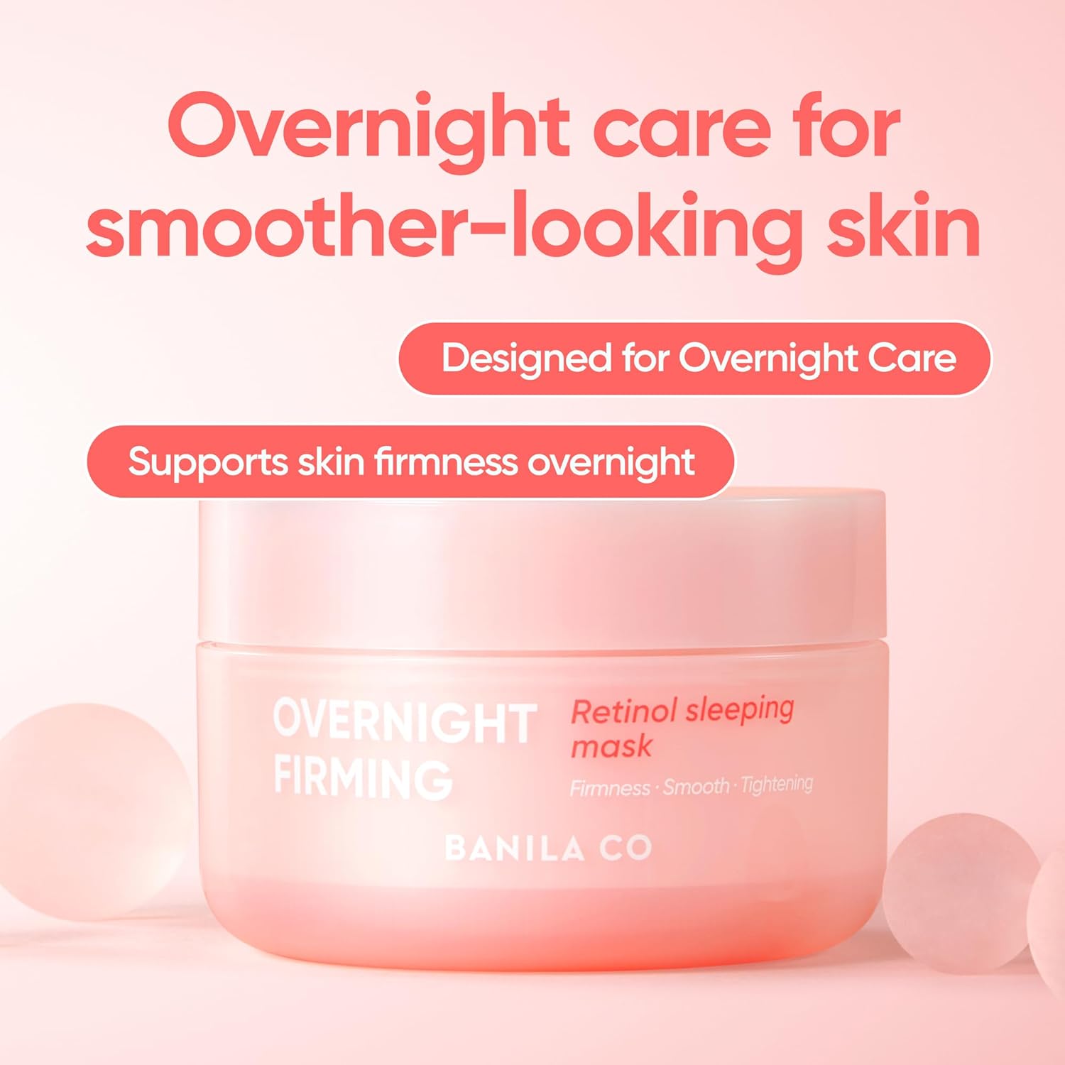 BANILA CO Overnight Firming Retinol Sleeping Mask | Liposome Retinol & Bakuchiol Capsule | Vegan Sleeping Mask for Smooth, Resilient Skin | Korean Facial Skincare Non-Comodogenic (100ml / 3.38 fl oz)