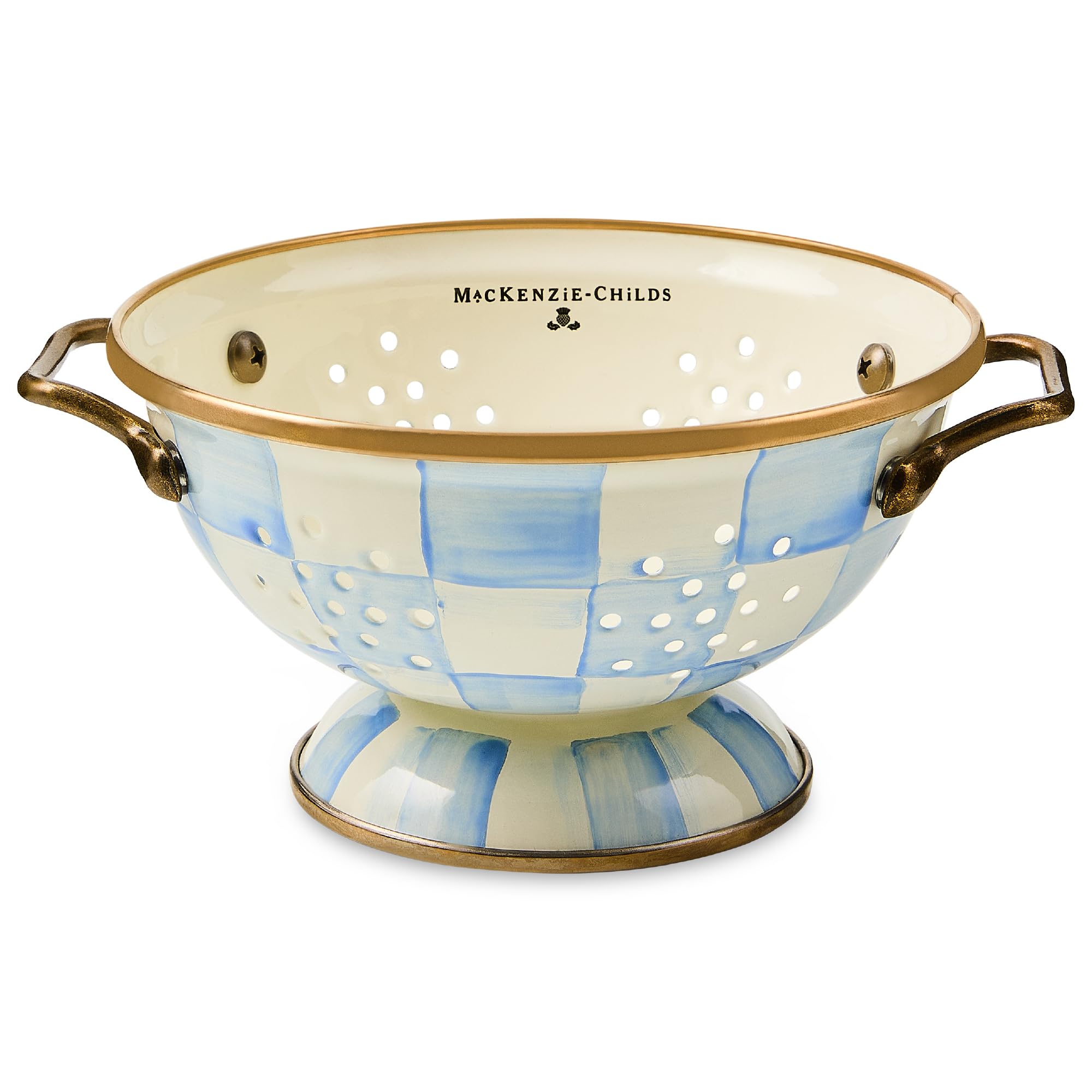 Amazon.com: MACKENZIE-CHILDS Enamel Colander, Small, Light-Blue