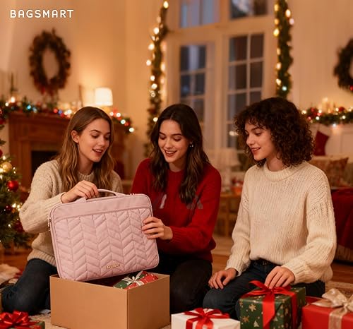 Miniatura 2 de BAGSMART Funda para laptop de 15 a 16 pulgadas con asa, funda acolchada para laptop para mujer, funda portátil para MacBook AirPro compatible con