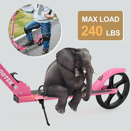 Miniatura 4 de TENBOOM Patinete para mayores de 6 años, niños, adolescentes y adultos. Plegable, ligero, ruedas grandes de 8 pulgadas para niños, adolescentes y