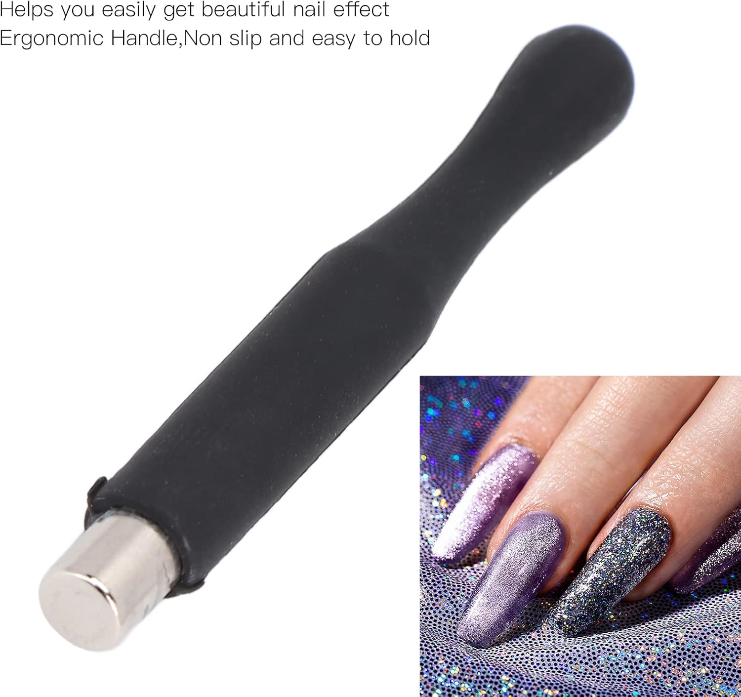 ネイルマグネットペン Diyネイルマグネットスティックプロフェッショナル耐摩耗性ポータブル家庭用ネイルアート愛好家ネイルサロン用 黒