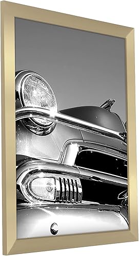 Vista 908 de Americanflat - Marco para póster de 71 x 74 cm con plexiglás pulido, portarretratos negro de madera industrializada, Epic Collection, marco ancho