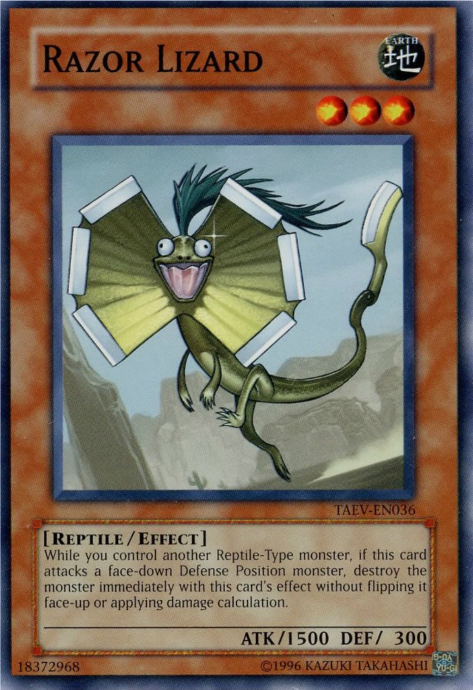 life shaver yugioh card Amazon.com: Yu-Gi-Oh! - Razor Lizard (TAEV-EN036) - Tactical Evolution -  Unlimited Edition