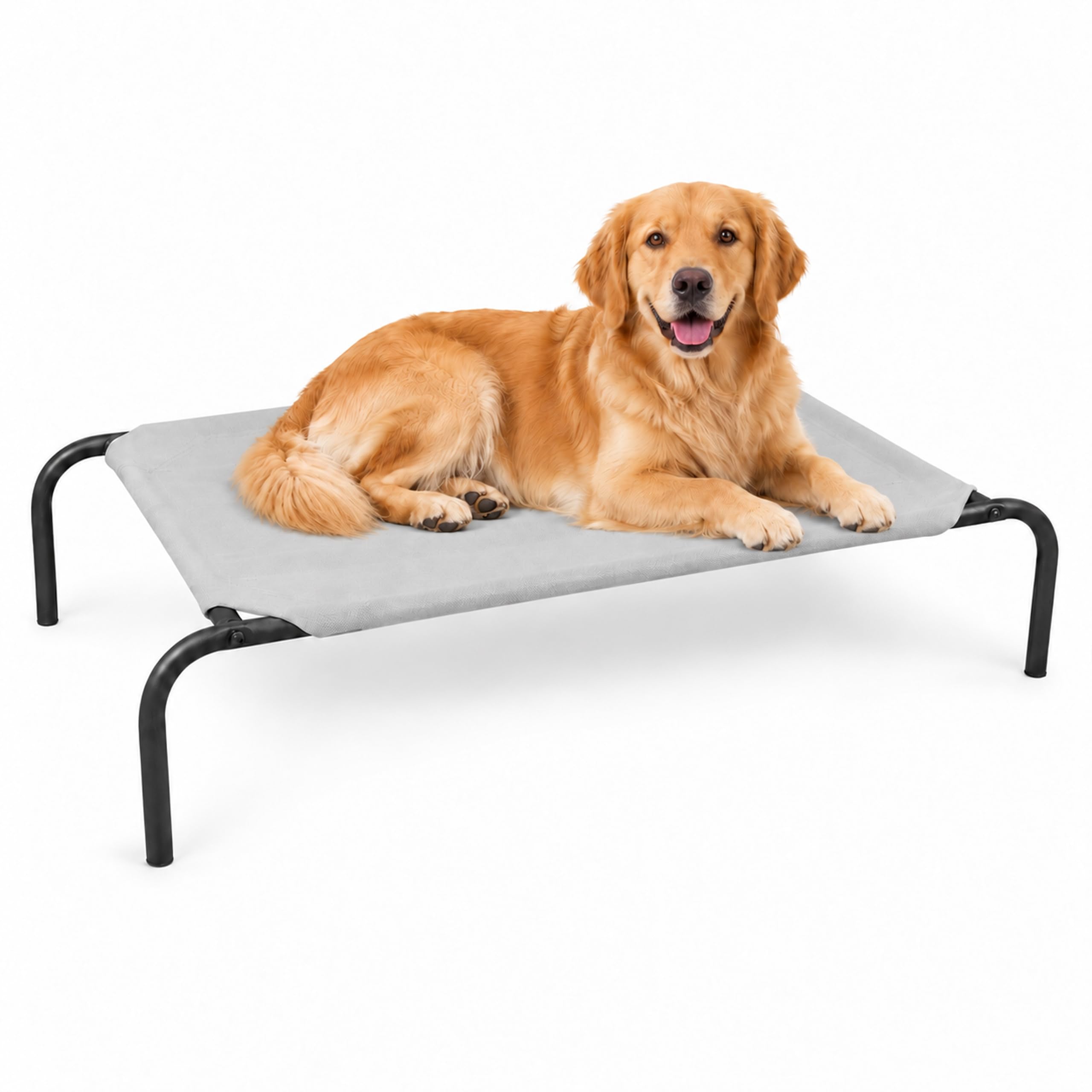 Elevated Dog Bed for Large Dogs, Raised Dog Bed with Breathable Mesh, Non Slip, Easy to Clean, 50.5 Inches, Grey Large Grey