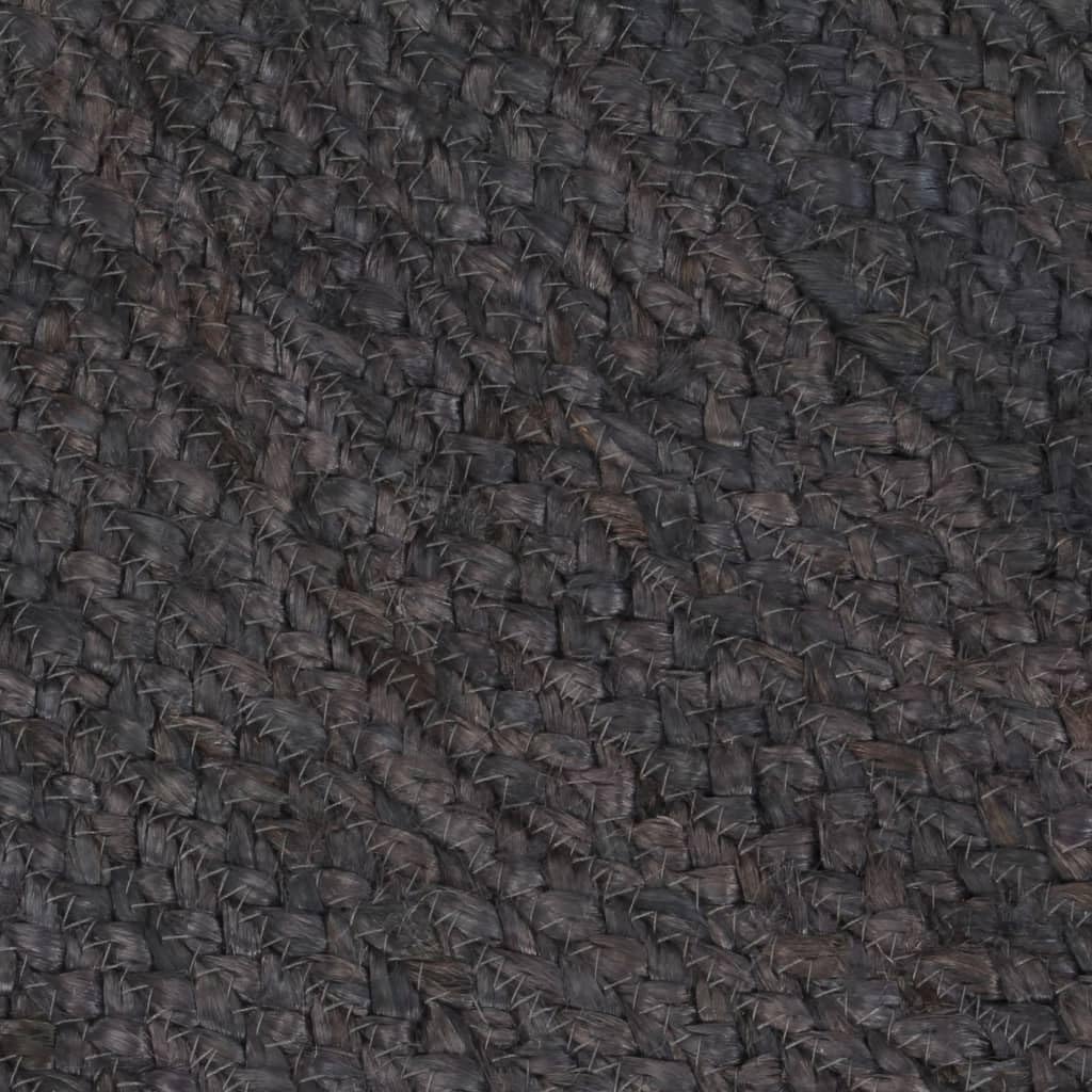 vidaXL Tapis Fait à la Main Jute Rond 150 cm Gris foncé
