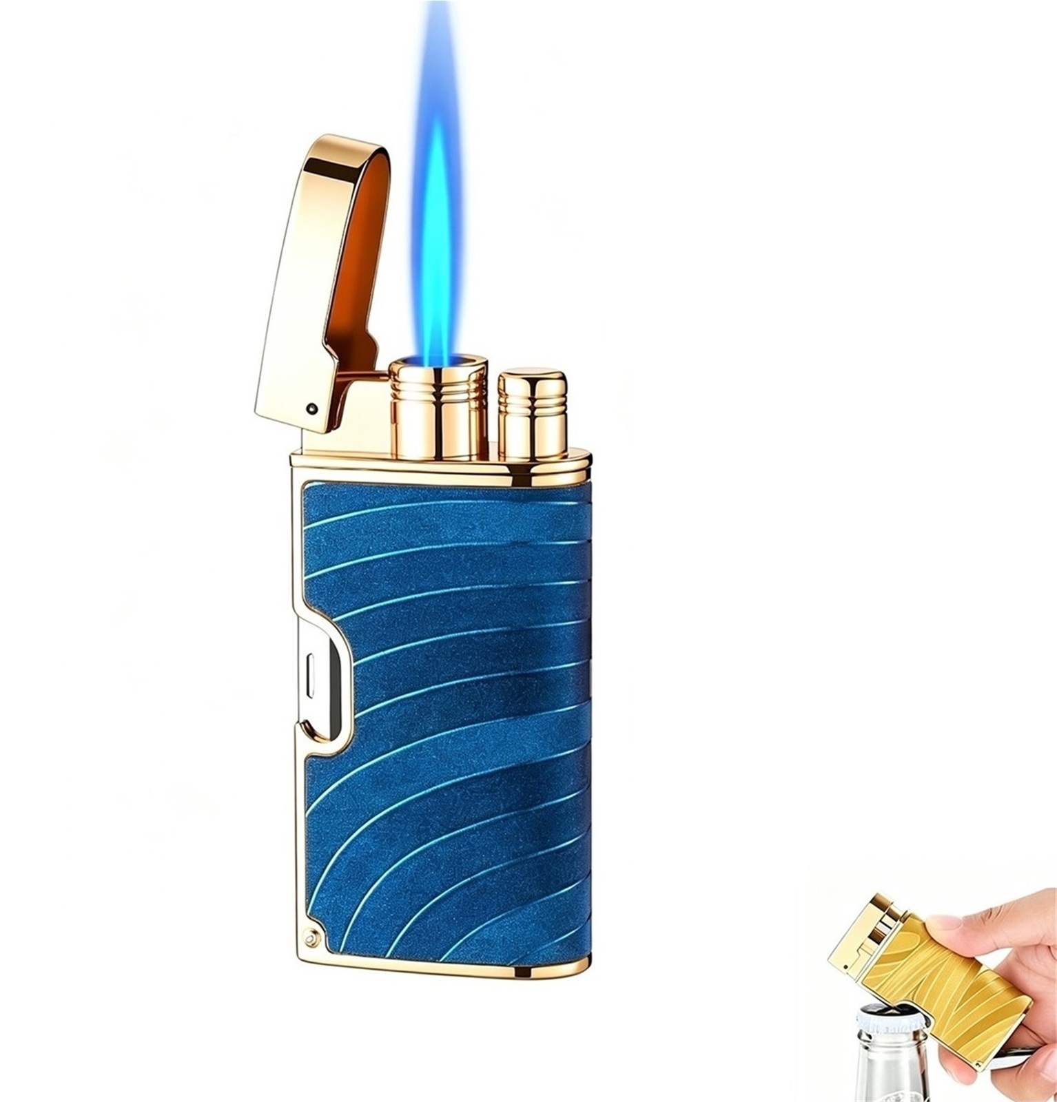 Encendedor metálico a prueba de viento con abridor miniatura 7