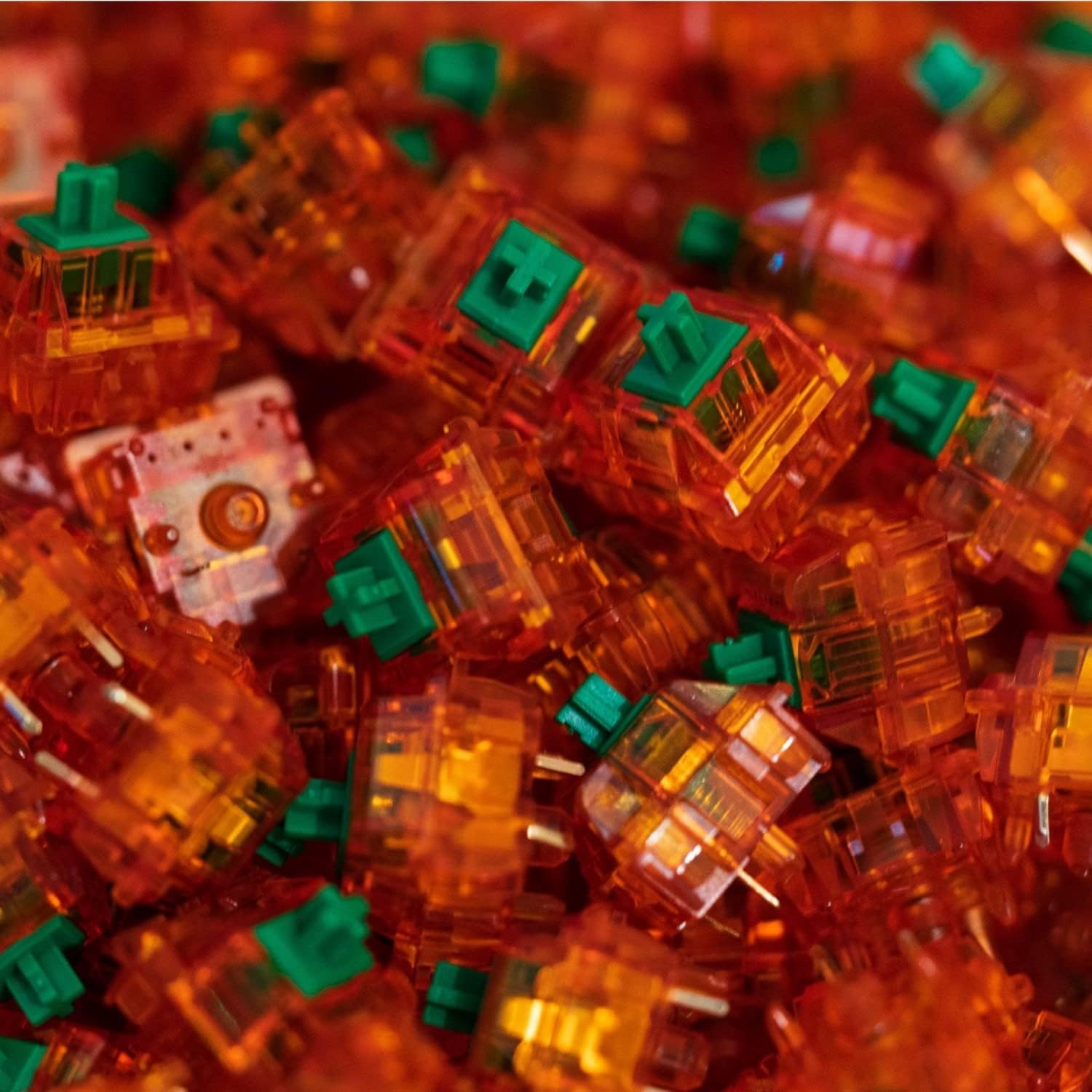 Zkeebs C³ Equalz x TKC Banana Split 62g / Tangerine 5-Pin Linear Switches for Custom Gaming Mechanical Keyboards (Tangerine 67g, 35 Switches)