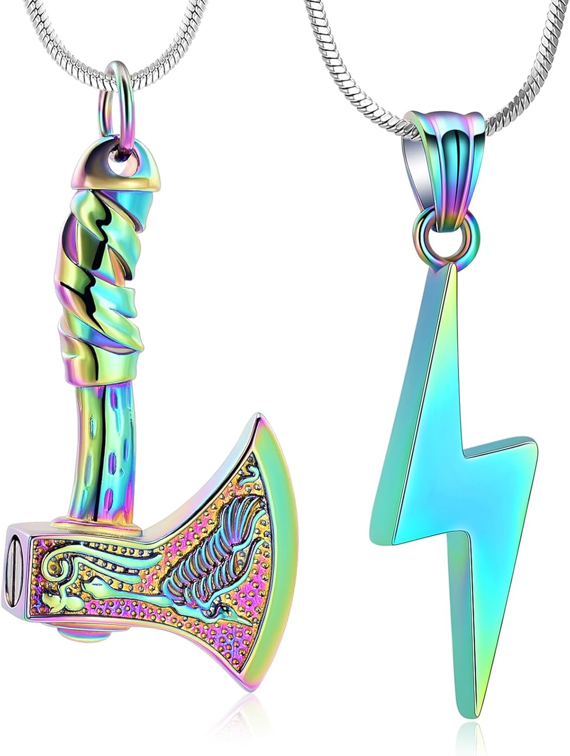 Thor Axe Cremation Jewelry for Ashes for Women Men Viking Jewelry Memorial Pendant Urn Necklace for Loved One Ashes Holder