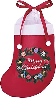 インディゴ クリスマス ラッピング袋 ソックスバッグS リース レッド XG585