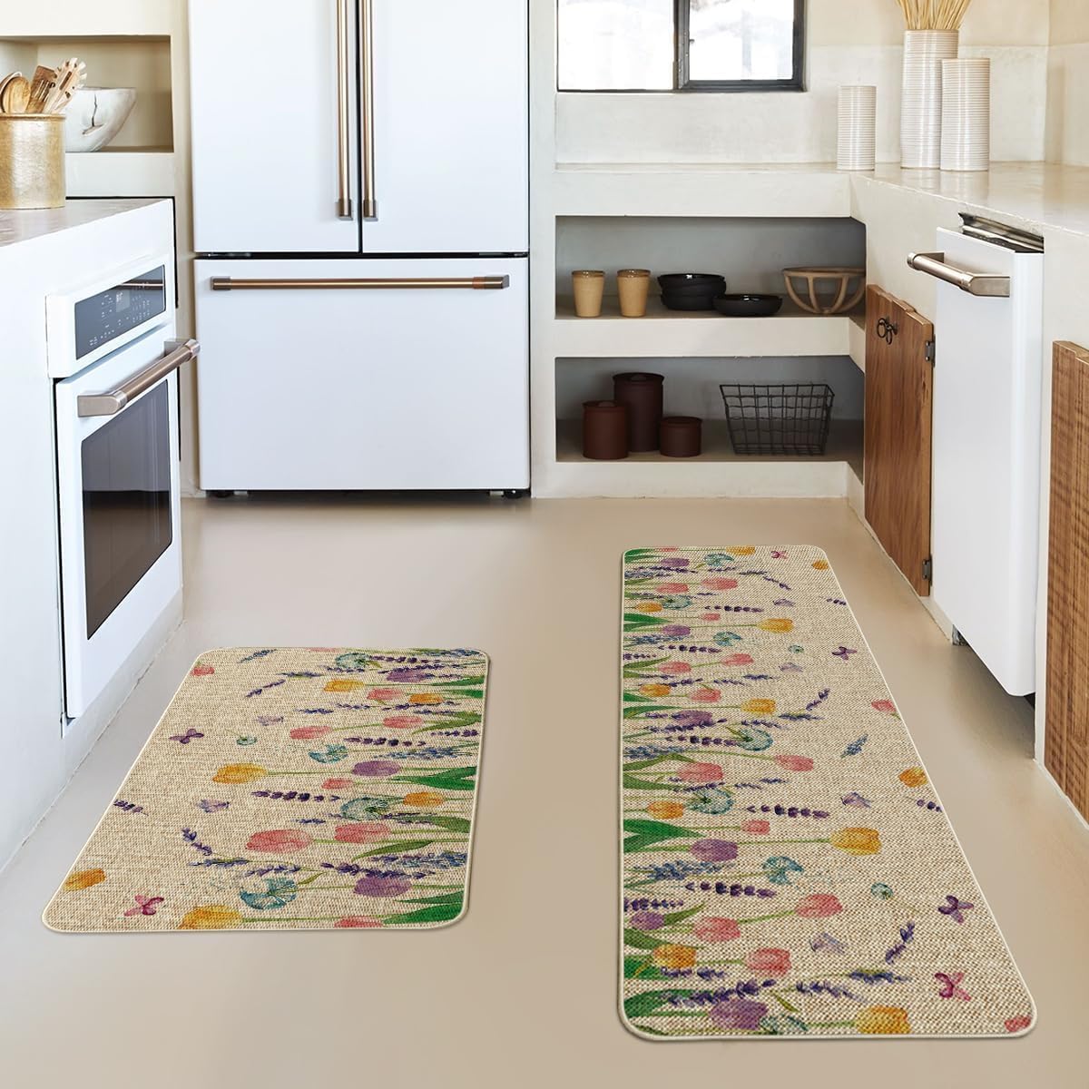 2 PCS Set Large Kitchen Mats Long Hallway Rug Absorbant Thick NonSlip