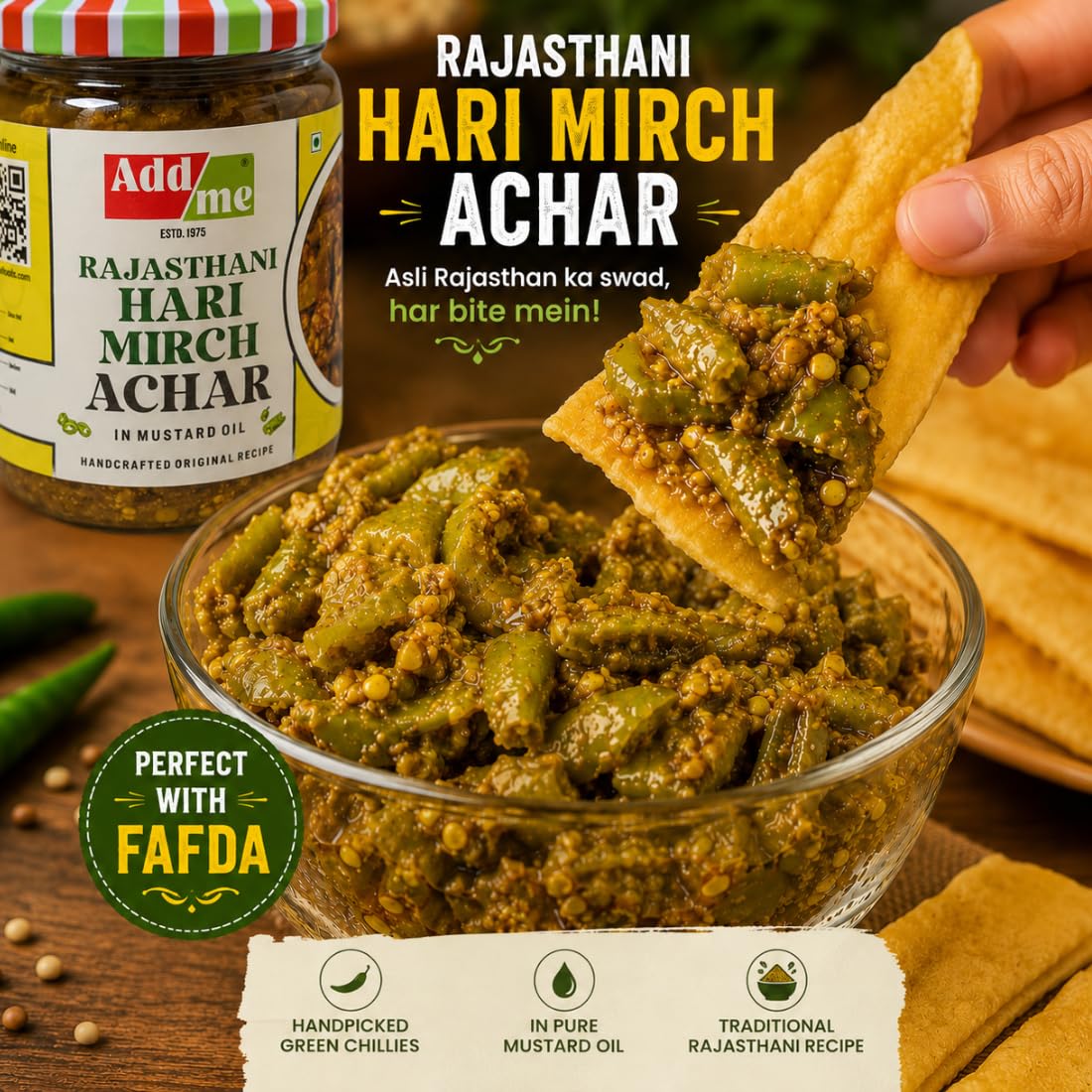 Add me green chilli pickles 500 gm Hari mirchi ka achar pickle homemade indian achaar vintage recipe Glass pack | Handmade Natural Ghar Ka Bana Hari Mirch ka Achaar in Mustard Oil | Spicy & Tasty Teekhi hara mircha achar 3