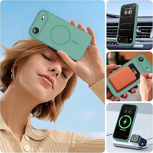 Miniatura 1129 de Miracase - Funda diseñada para iPhone 11 con protector de pantalla, funda de goma de silicona líquida, protección total contra caídas y a prueba