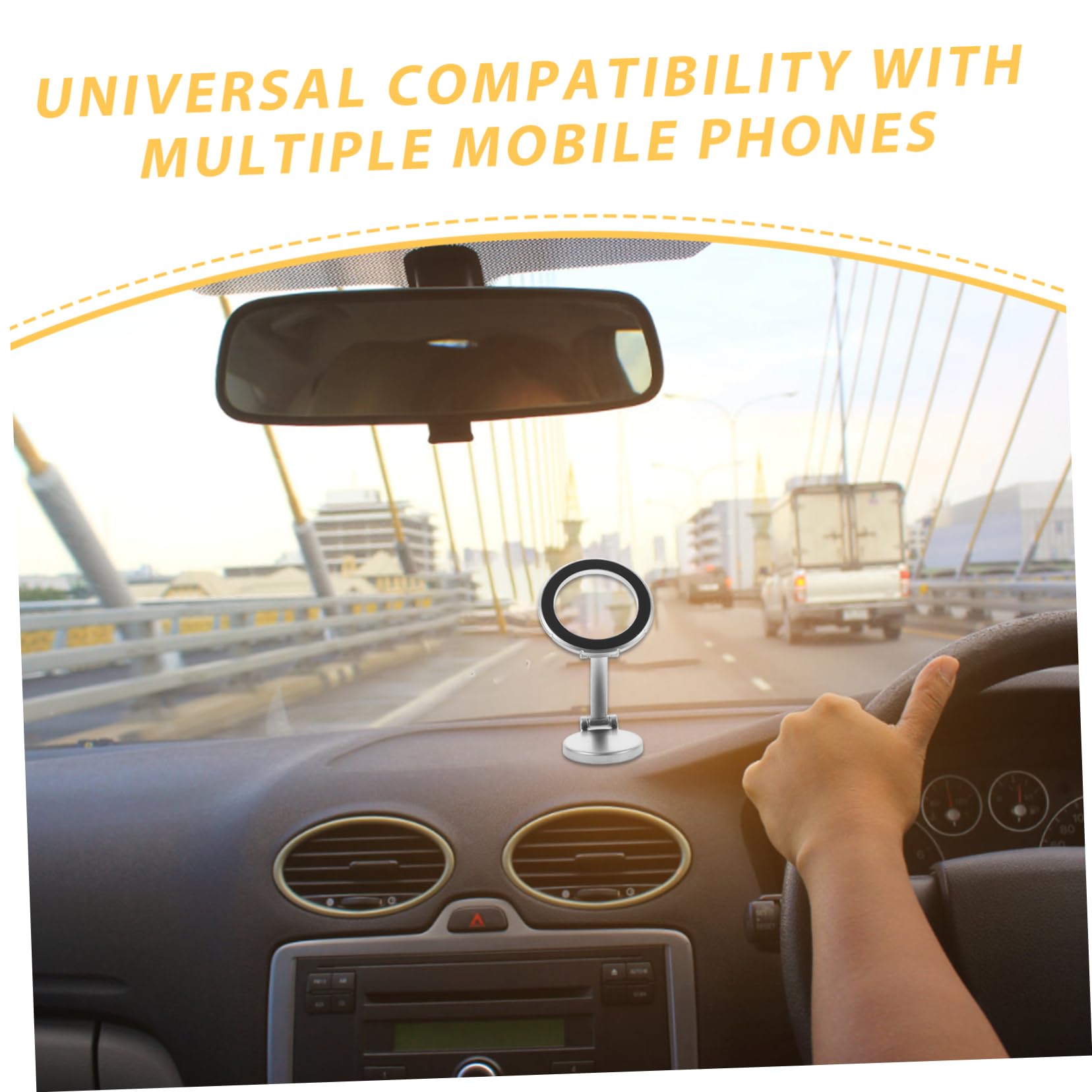 Mobestech 2piezas Soporte Magnético para Teléfono De Coche Soporte De Tablero y Base De Succión para Navegación Vehículos Compatible Smartphones