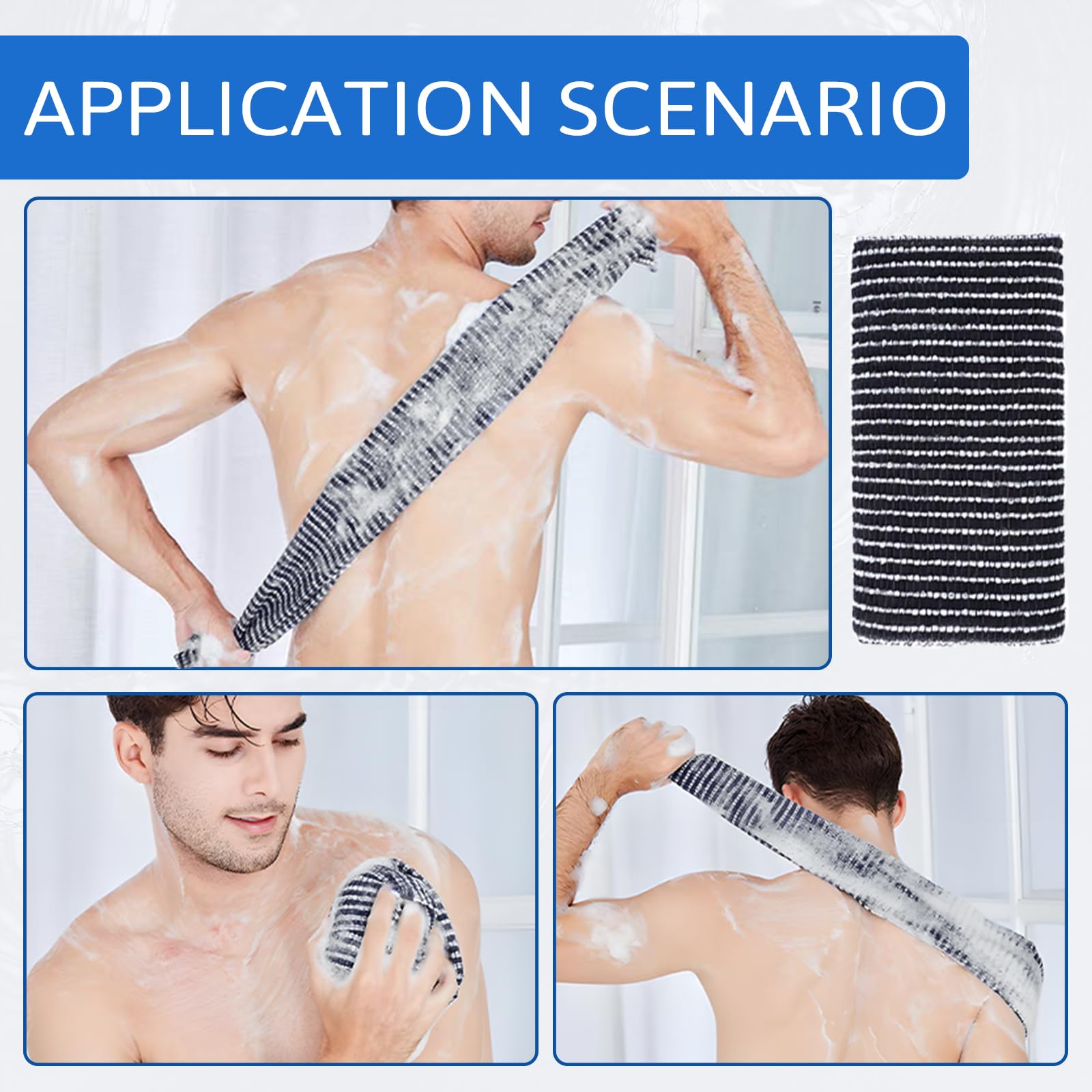 Exfoliating Antibacterial Shower Towel, Premium Body Scrubber and Back Exfoliator Special Texture Makes Fluffy Foam Multi - Image 4