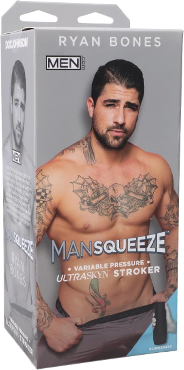 Doc Johnson Man Squeeze - Ryan Bones - Discreet Premium ULTRASKYN Stroker - Squeeze Plate for Precise Pressure - for Adults Only, Male Masturbator, Ass, Vanilla