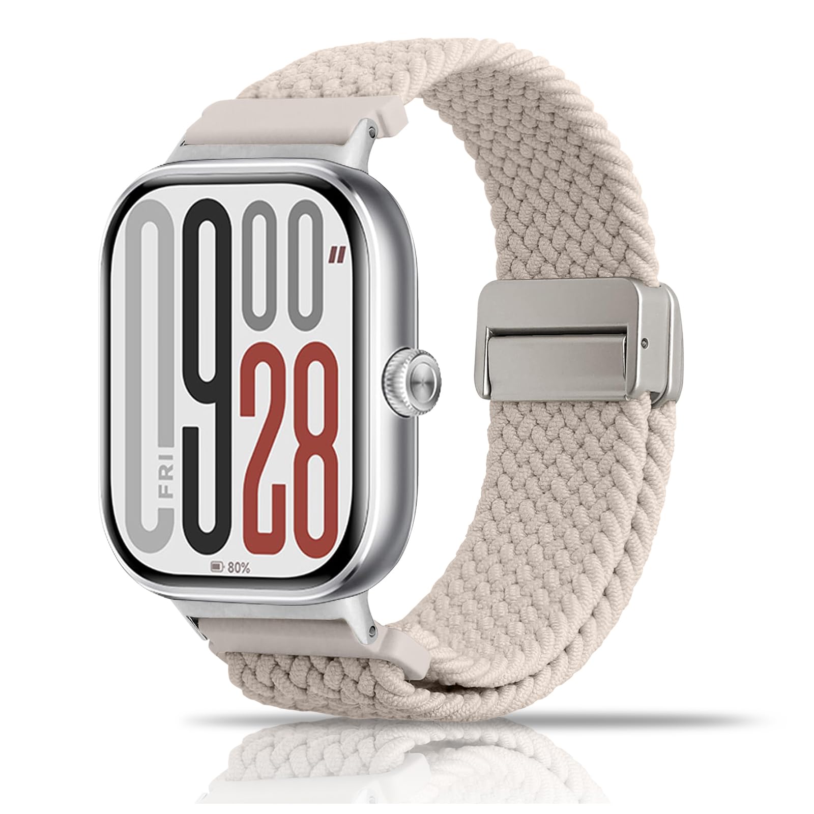 chinbersky Geflochtenes Armband Kompatibel mit Xiaomi Smart Band 8 Pro/9 Pro/Xiaomi Redmi Watch 5/4, Nylon Magnetisch Stoff Elastisches Sport Nylon Ersatzband für Herren Damen