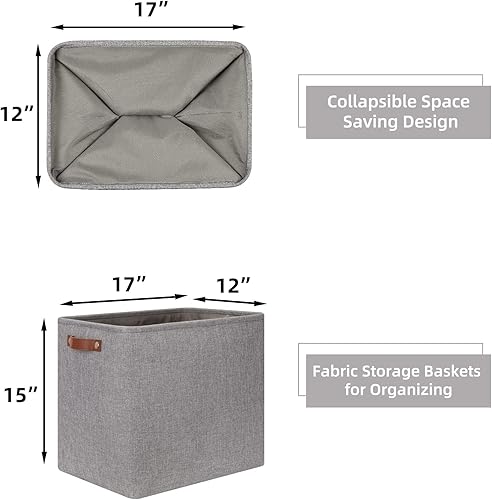 Vista 116 de HNZIGE - Canastas pequeñas de tela para organización (paquete de 6) canastas plegables de almacenamiento para estantes, armarios, lavandería, Asas