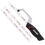 HAUTMEC Mini Hacksaw&comma; 10" Compact Hacksaw with Cutting Guide Design&comma; Tool-Free Blade Change&comma; Compatible with 10"&sol;12" Blades&comma; Lightweight Hack Saw for Metal&comma; PVC & Wood Cutting – HT0426