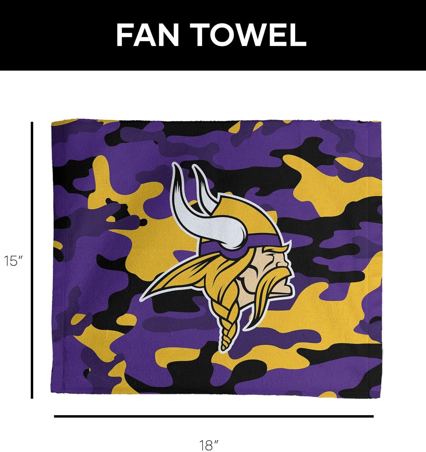 Northwest Minnesota Vikings NFL Team Camo Rally Towel, 15 x 18 inches - Image 3