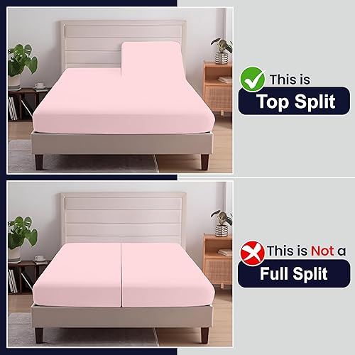 Vista 72 de SGI Bedding Sábana bajera ajustable King de 32 pulgadas, con cabezal flexible, solo 100% algodón egipcio, 1000 hilos, sábana bajera ajustable