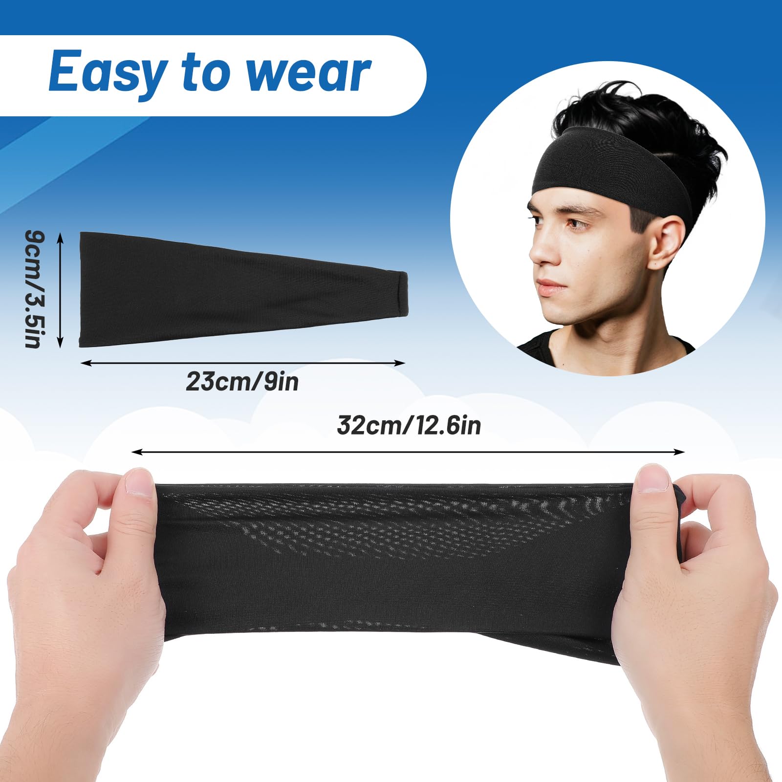 CONFEZIONE DA 4 Fasce Sportive Slip Elastico Donna, Fascia Sudore - Foto 12