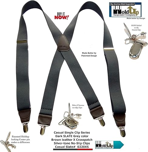 Miniatura 2 de Tirantes de la serie casual para hombres en el estilo tradicional de espalda en X con clips antideslizantes patentados en Estados Unidos