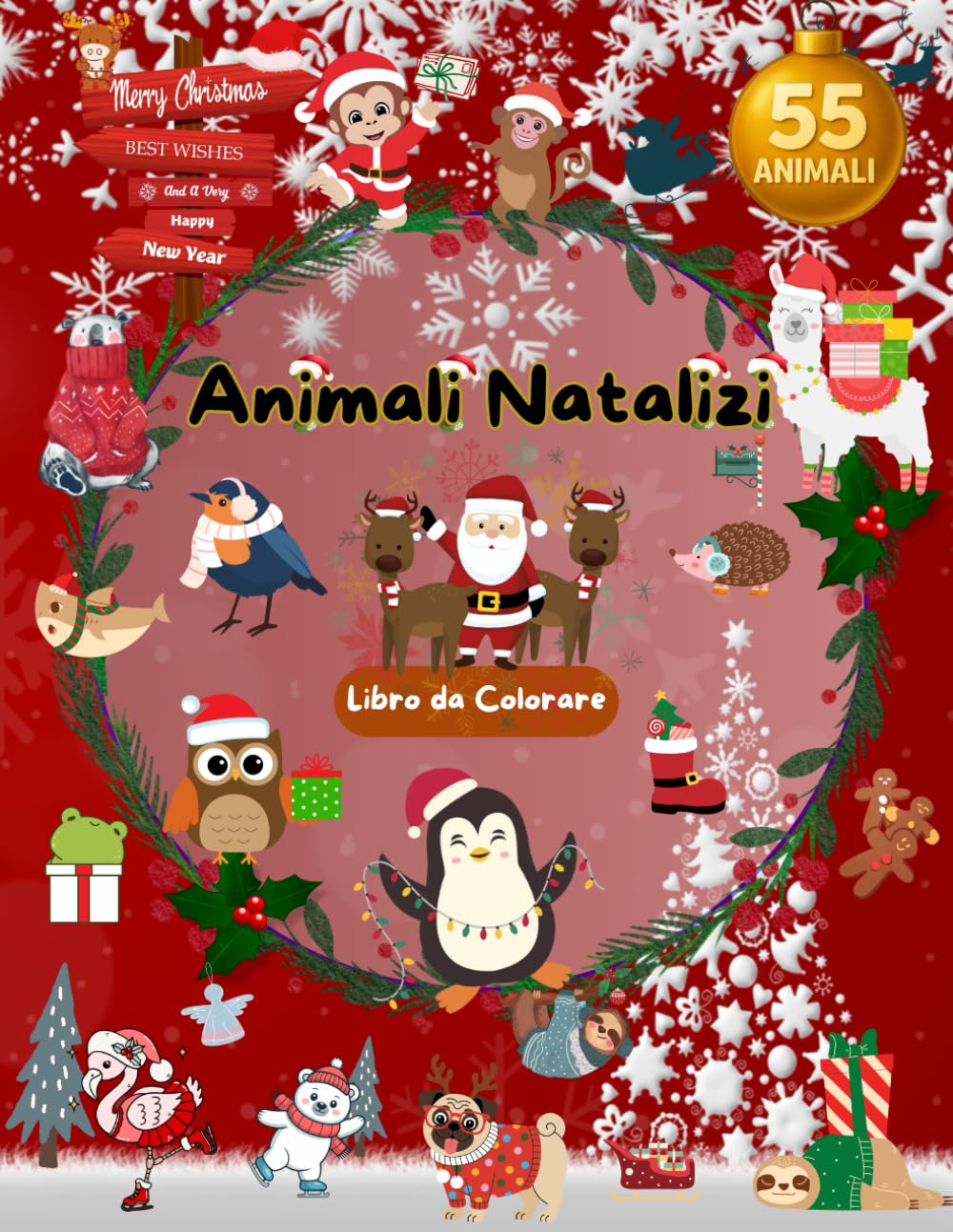 Leo the Lion – Edizione Natale: Animali del Mondo da Colorare: 55 dolcissimi animali in stile natalizio – Libro da colorare educativo e creativo per ... (Lo Straordinario Mondo degli Animali)