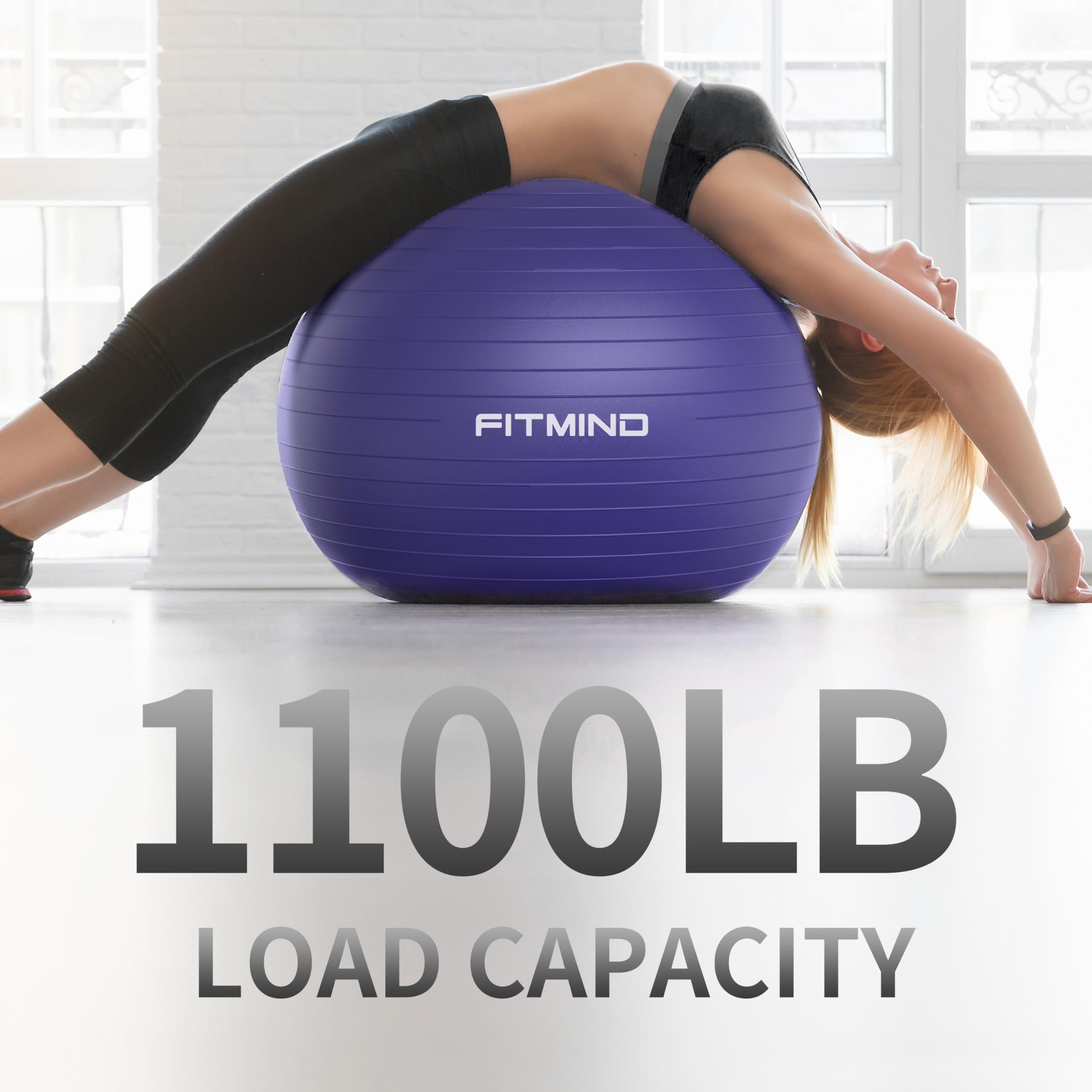 Palla da yoga extra spessa, 55,9 cm/66 cm/76,2 cm, per allenamento, gravidanza, stabilità, anti-scoppio e antiscivolo, con pompa, per yoga, pilates, fitness, nascita, fisioterapia