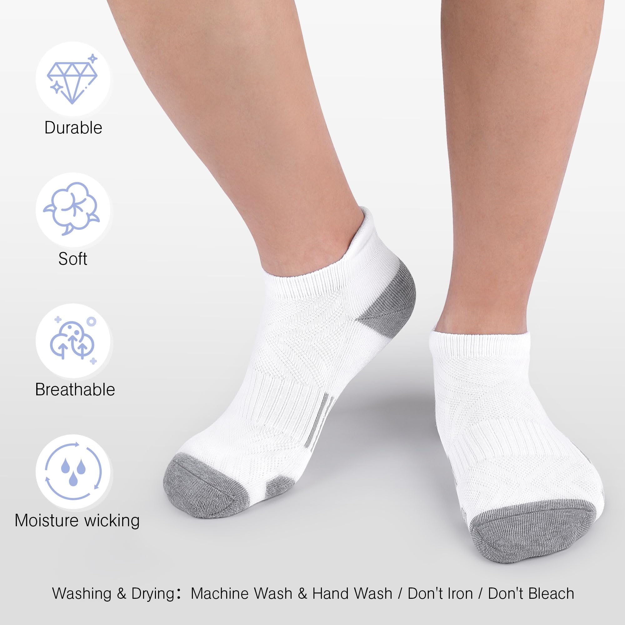 Felicigeely Calcetines deportivos de tobillo para correr, de corte bajo, transpirables, acolchados, para hombres y mujeres, 6 pares