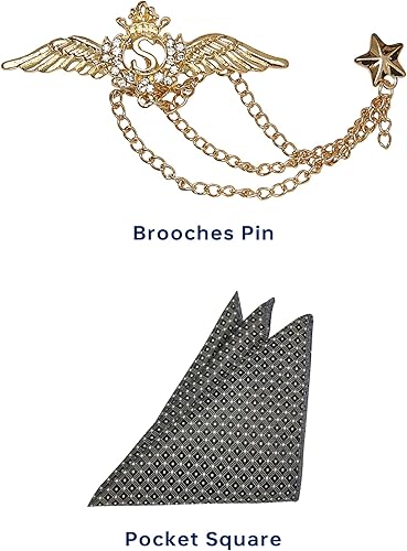 Miniatura 4 de Juego de 4 corbatas para niños en caja de regalo, con corbata, pajarita, bolsillo cuadrado y alfiler de solapa