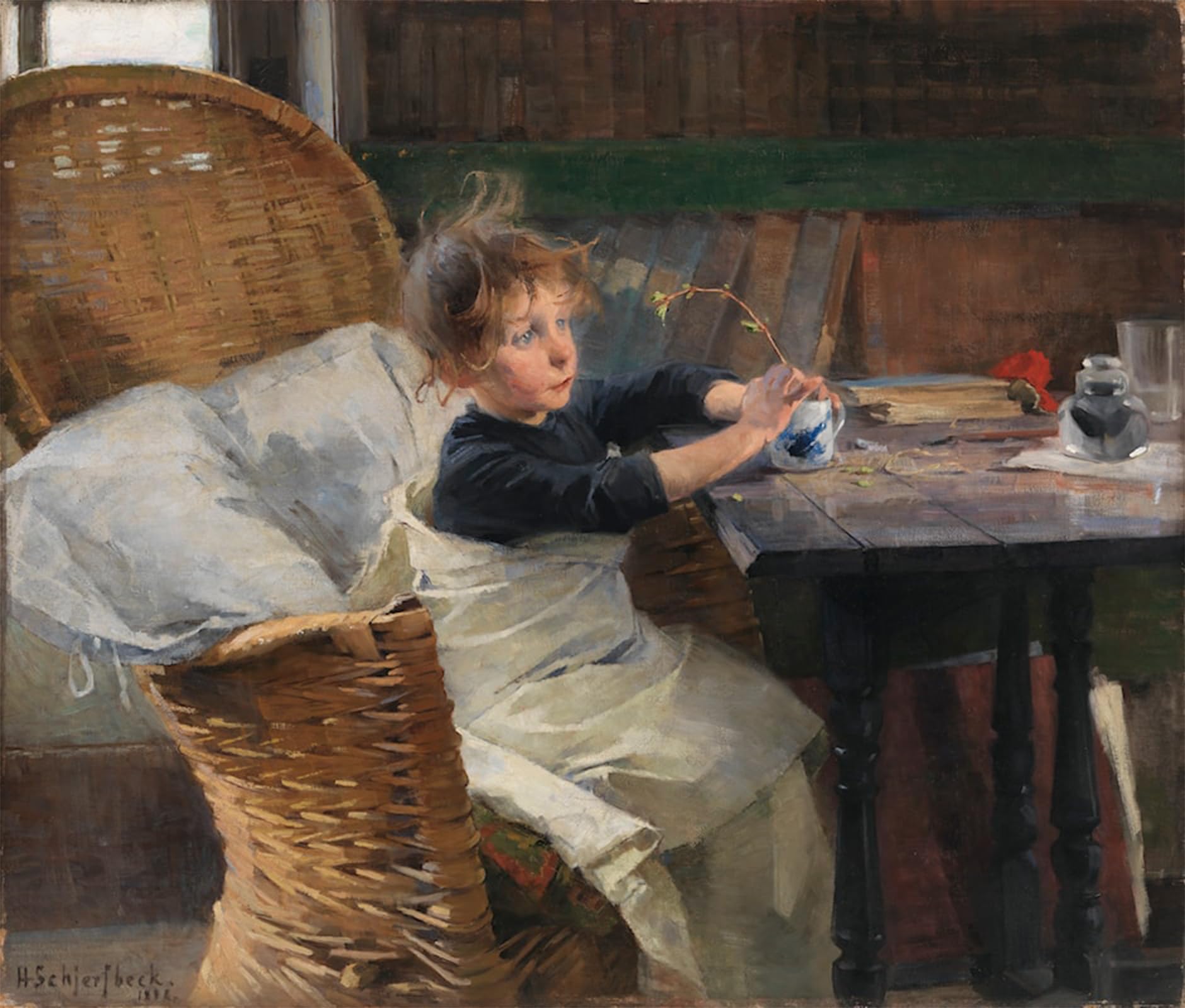 SERENDIPITP Retro Picture Poster Wall Art Pictures Painting Toipilas by Helene Schjerfbeck Wall Art Canvas Print for Wall Decor 60x90cm