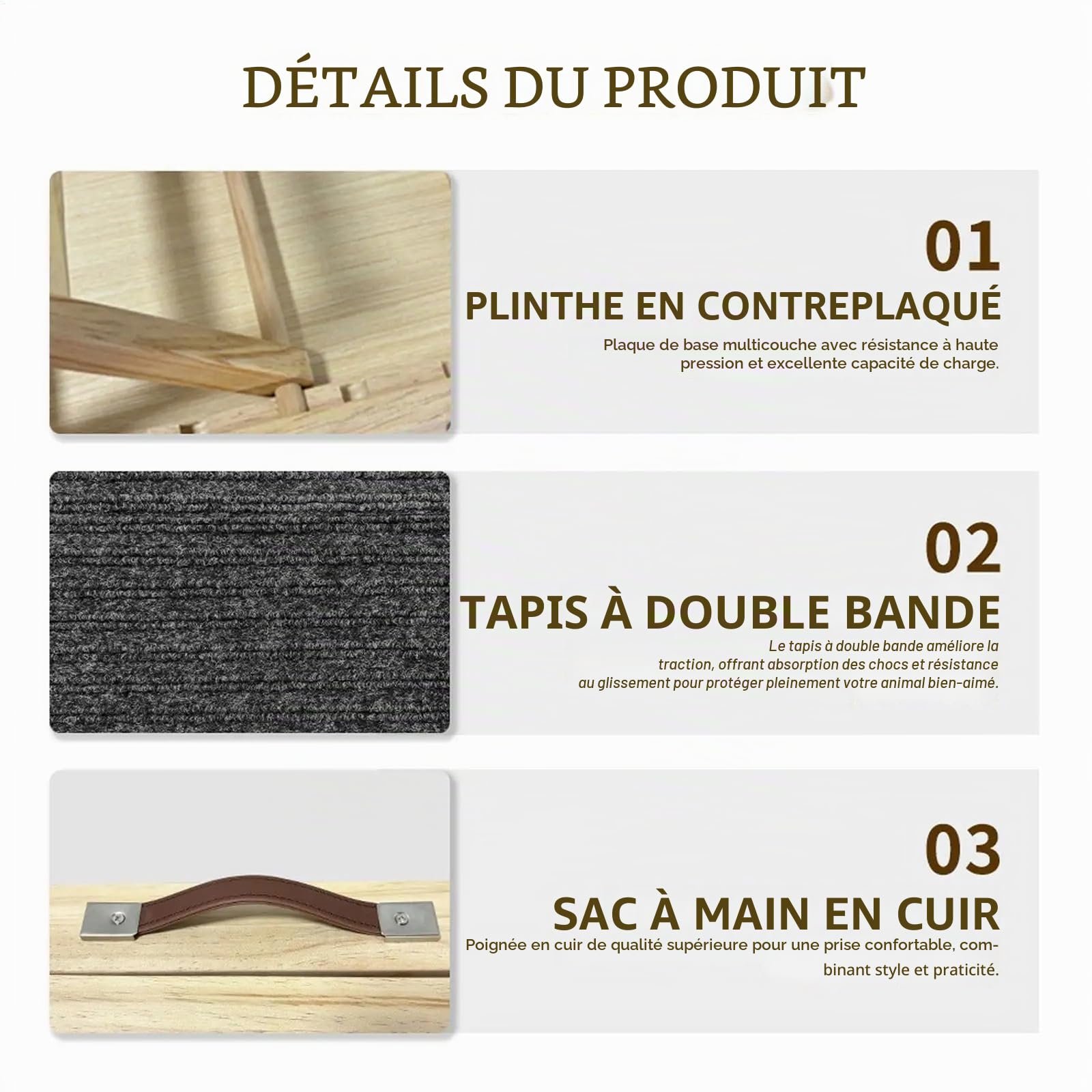 NEWFUN Rampe pour Chien, Escalier pour Petits Chiens et Chats, équipé de Tapis Antidérapants, Adapté aux Canapés Bas, Réglable en Hauteur et Pliable