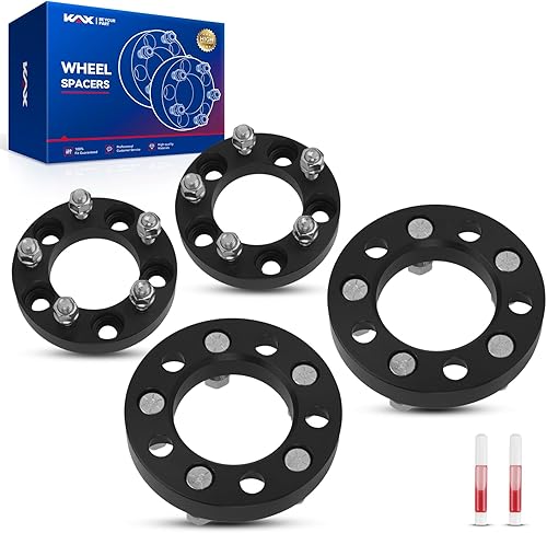 Vista 369 de KAX Espaciadores de rueda de 0.236 x 5.315 in, espaciadores de rueda centrados de 2 pulgadas y 6 lengüetas para F-15-0, Expedition, Mark LT, Negro