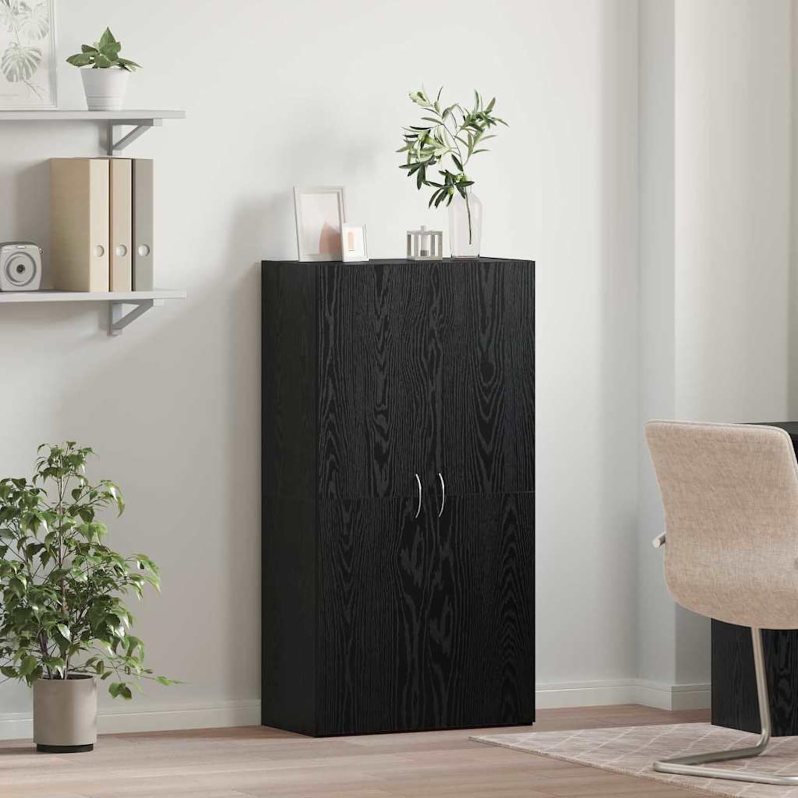 Homgoday Moderner Büroschrank Artisan-Eiche Holzwerkstoff 60 x 32 x 115 cm - für effizientes Büro-Organisation Model879638