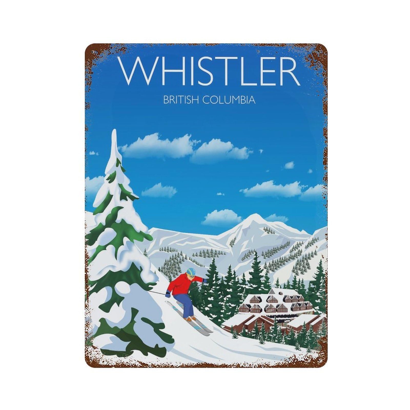 xiaoxiaoshen Travel of Whistler British Columbia Canada Wall Decor Art Metal Tin Poster Modern Home Decor Art Home Bar Shop Decorations Vintage Sign 40x30cm