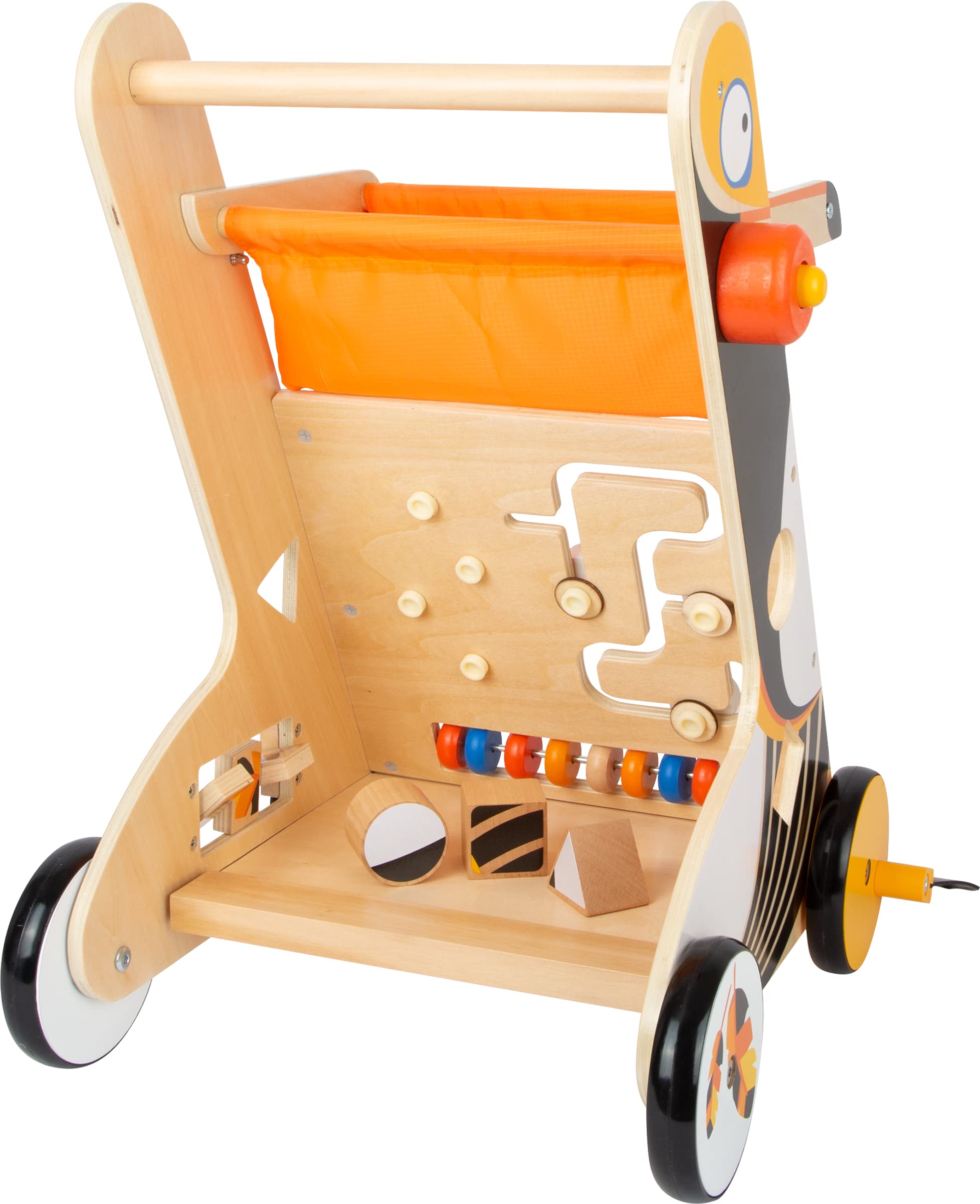 small foot Lauflernwagen Tukan aus Holz mit Bremssystem und vielseitigen Spielmöglichkeiten, für Kinder ab 1 Jahr, 11737
